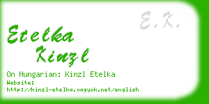 etelka kinzl business card